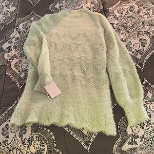 NWT LC LAUREN CONRAD Light Sage/Mint Green Tunic-length Sweater